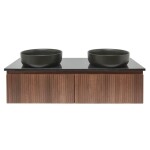 Koupelnová skříňka s žulovou deskou SAT Evolution 118x30x44,8 cm ořech mat SATEVO120NAZ SATEVO120NAZ