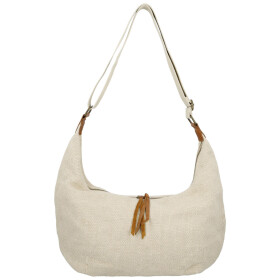Trendy textilní dámská kabelka na rameno Ester, béžová