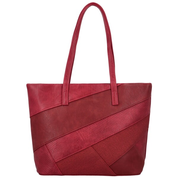 Módní dámská koženková kabelka na rameno Avery, vínová