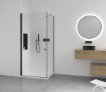 CERANO - Sprchový kout Antelo L/P - 6 mm - černá matná, transparentní sklo - 110x40x190 - otočný CER-482200