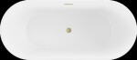 MEXEN/S - Flavia volně stojící vana 150 x 75, bílá, sifon a přepad kartáčované zlato 54031507500-55