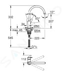 GROHE - BauCurve Dřezová baterie, chrom 31536001