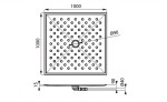 SANELA - Zahradní bazénové sprchy Nerezová sprchová vanička 1000x1000 mm, antislip SLSN 10