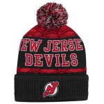 Outerstuff Dětská zimní čepice New Jersey Devils NHL Puck Pattern Cuffed Pom