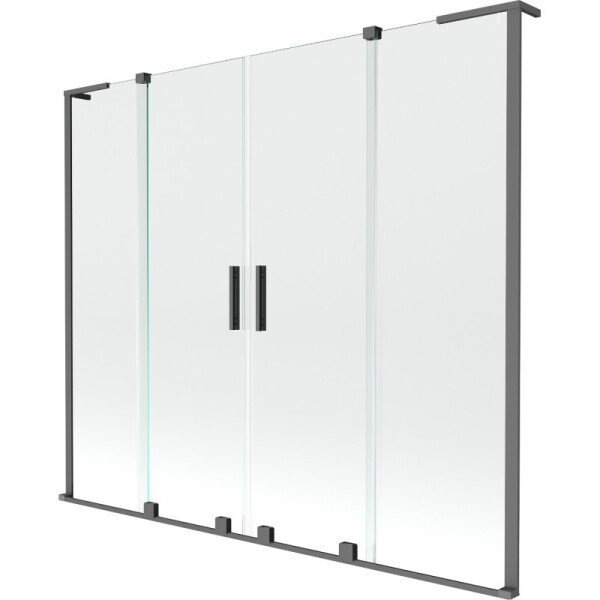 MEXEN/S - Velar L Duo dvoukřídlá posuvná vanová zástěna 170 x 150, transparent, grafit metal 896-170-003-02-95