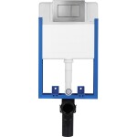 CERANO - Kompletní WC set Profi/Cronus Standard - bílá lesklá - WC tlačítko Classic/Tmavě šedá - pro zazdění - 59,3x38,4 CER-094468