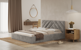 FRONTI Postel PRATO 120x200 světlešedá s úložným prostorem
