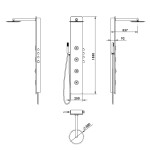 POLYSAN - SPIRIT ROUND termostatický sprchový panel nástěnný, 250x1550, bílá 71151