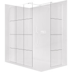 CERANO Sprchová zástěna Walk-in Onyx T L/P - 8 mm - hranatá vzpěra - bílá matná, industriální sklo - 140x90x200 cm