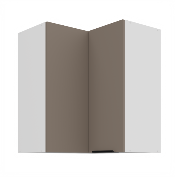 Horní rohová skříňka Aria 60x60 GN-72 2F (90°) Barva korpusu: Bílá, Barva dvířek: TA - Sandgrau AFM