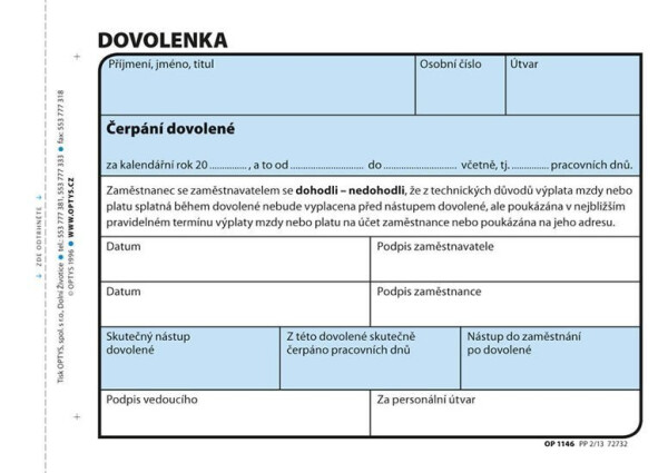 Dovolenka, A6, 100 listů