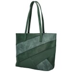 Módní dámská koženková kabelka na rameno Avery, tmavě zelená