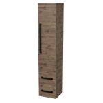 Koupelnová skříňka vysoká s černou úchytkou SAT Cube Way 35x163x33 cm dub Wellington mat CUBE3CV35DW CUBE3CV35DW