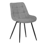 Židle jídelní, stříbrná látka, nohy černý kov