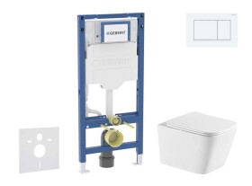 GEBERIT - Duofix Set předstěnové instalace, klozetu Arkas I a sedátka softclose, tlačítko Sigma20, bílá/bílá mat SANI11CA31145