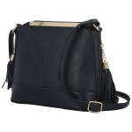 Módní dámská koženková crossbody kabelka Vaios, tmavě modrá