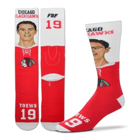 Pánské Ponožky Jonathan Toews #19 Chicago Blackhawks NHL For Bare Feet Player Mug Velikost: L