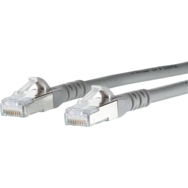 Metz Connect 1308455033-E RJ45 síťové kabely, propojovací kabely CAT 6A S/FTP 5.00 m šedá dvoužilový stíněný, bez halogenů, samozhášecí 1 ks