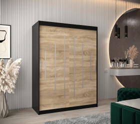 Šatní skříň Abi Y0 Barva korpusu: Černá, Rozměry: 150 cm, Dveře: Dub sonoma