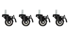 Lanberg Kolečka pro rack / Sada 4 ks / Se závitem a brzdou / Pro závěsné skříně 19" (AK-1601-B)