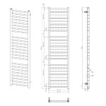 SAPHO - DINA otopné těleso 400x1560 černá mat IR374B