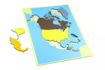 Moyo Montessori Moyo Montessori Puzzle - mapa Severní Amerika - bez rámečku