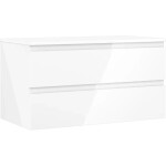 MEXEN/S - Orio koupelnová skříňka pod umyvadlo 90 cm s deskou, 2 zásuvky, bílá lesk 91A10-09047-2-BFFC00