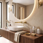 REA - Podomítková umyvadlová baterie Grace Brush Gold REA-B4461