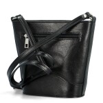 Luxusní dámská kožená crossbody kabelka Yllva, černá