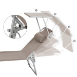 Zahradní lehátko 193x53x29cm, látka, krémová, AZL-E1192 CRM