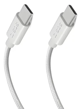 SBS USB-C - USB-C 2m bílá / Kabel / Opletený / 60W Power Delivery