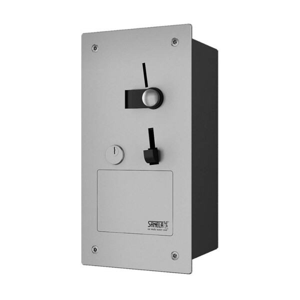 SANELA - Automaty Vestavný mincovní automat pro jednofázový spotřebič, matný nerez SLZA 41Z
