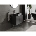 MEXEN/S - Orio koupelnová skříňka pod umyvadlo 70 cm s deskou, 1 šuplík, černá mat 91A10-07047-1-BFC71