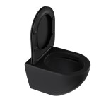 Wc s prkénkem softclose závěsné vírové SAT Fusion černá mat zadní odpad SATFUS010RTORPBKM SATFUS010RTORPBKM