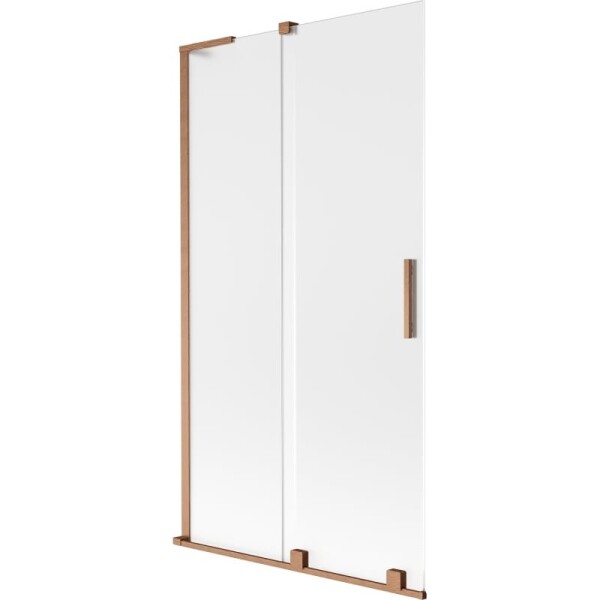 MEXEN/S - Velar L dvoukřídlá posuvná vanová zástěna 100 x 150, dekor, měď kartáčovaná 896-100-003-31-65