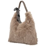 Módní dámská plyšová kabelka do ruky Raiga, khaki