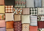 MADAM STOLTZ Vlněný povlak na polštář Checked 40 x 60 cm, hnědá barva, textil