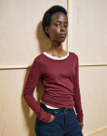 Tričko Armedangels Einiaara Soft Longsleeve 3639 velvet red