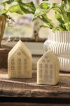 Ib Laursen Dekorativní svíčka House 10 cm, žlutá barva, vosk