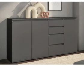 Široká komoda se šuplíky Brest, 160 cm, antracitová