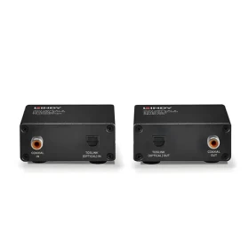 Lindy 70456 černá / Extender digitálního audia / Toslink a koaxiální / 150 m / Cat5e/Cat6 (70456)
