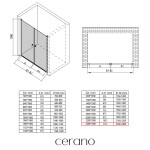 CERANO - Sprchové 2-křídlové dveře Antelo L/P - 6 mm - chrom, transparentní sklo - 240x190 CER-482140
