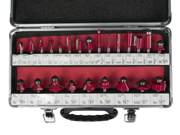 FESTA 21452 Sada fréz do dřeva, tvarové, SK plátky, 24ks, stopka 8mm