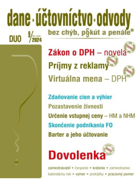 DUO 9/2024 Dane, účtovníctvo, odvody bez chýb, pokút penále