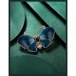 Luxusní brož Swarovski Elements Modrý motýl, Modrá