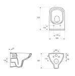 GEBERIT DuofixBasic s bílým tlačítkem DELTA21 + WC CERSANIT CLEANON COLOUR + SEDÁTKO 458.103.00.1 21BI CN1