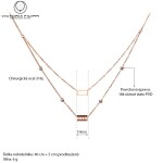 Dvojitý ocelový náhrdelník Alain Gold - chirurgická ocel, Zlatá 40 cm + 5 cm (prodloužení)