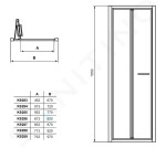 IDEAL STANDARD - Connect 2 Skládací sprchové dveře 1000 mm, silver bright/čiré sklo K9289EO