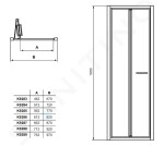 IDEAL STANDARD - Connect 2 Skládací sprchové dveře 750 mm, silver bright/čiré sklo K9284EO