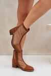 Síťované Dámské Boty Na Podpatku Hnědé Lithyia 40